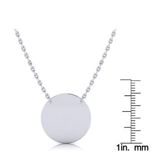 Sterling Silver Disc Necklace With Free Custom Engraving, 18 Inches