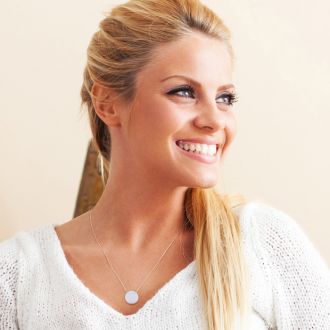 Sterling Silver Disc Necklace, 18 Inches