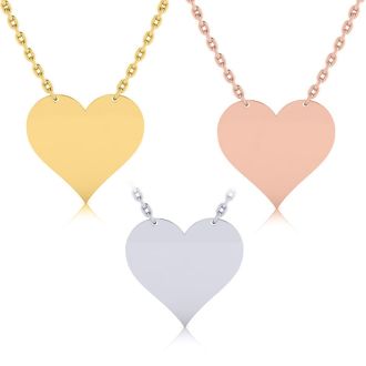 Sterling Silver Heart Necklace, 18 Inches