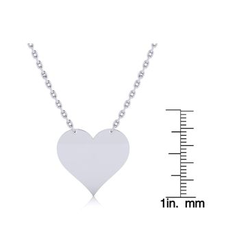 Sterling Silver Heart Necklace, 18 Inches