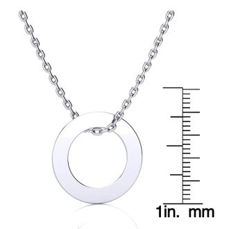 Sterling Silver Endless Circle Necklace With Free Custom Engraving, 18 Inches