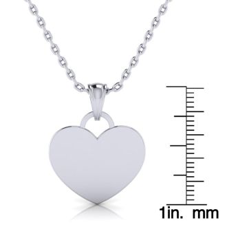 Sterling Silver Heart Tag Necklace With Free Custom Engraving, 18 Inches