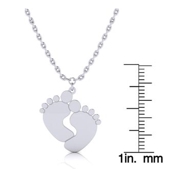 Sterling Silver Footprint Necklace, 18 Inches