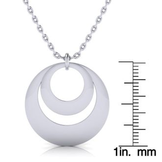 Sterling Silver Duet Circle Necklace With Free Custom Engraving, 18 Inches