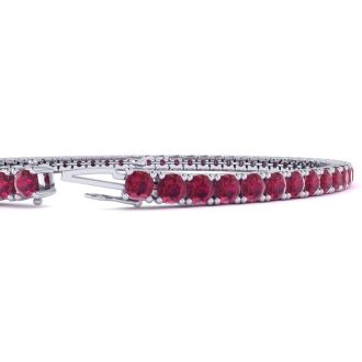 Ruby Bracelet; Ruby Tennis Bracelet; 5 1/4 Carat Ruby Tennis Bracelet In 14 Karat White Gold