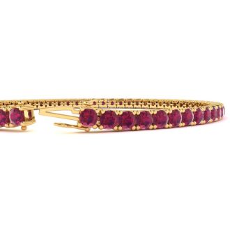 Ruby Bracelet; Ruby Tennis Bracelet; 6 1/3 Carat Ruby Tennis Bracelet In 14 Karat Yellow Gold