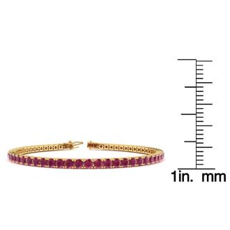 Ruby Bracelet; Ruby Tennis Bracelet; 6 1/3 Carat Ruby Tennis Bracelet In 14 Karat Yellow Gold