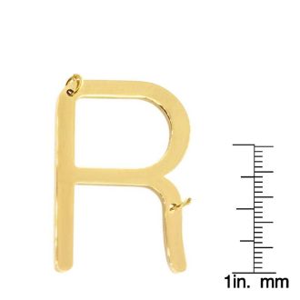 R Initial Sideways Necklace In Gold Overlay, 18 Inches