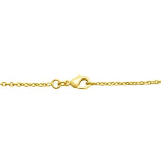 R Initial Sideways Necklace In Gold Overlay, 18 Inches