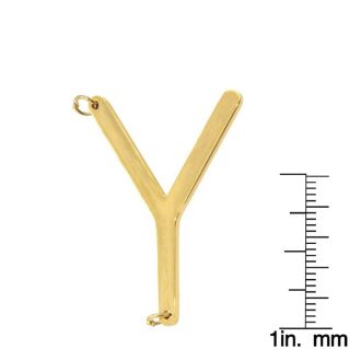 Y Initial Sideways Necklace In Gold Overlay, 18 Inches