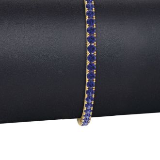 4 1/4 Carat Blue Diamond Tennis Bracelet In 14 Karat Rose Gold, 7 1/2 Inches