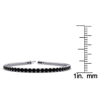 4 1/2 Carat Black Diamond Tennis Bracelet In 14 Karat White Gold, 8 Inches