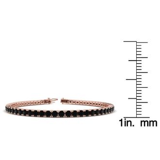 4 Carat Black Diamond Tennis Bracelet In 14 Karat Rose Gold, 7 Inches