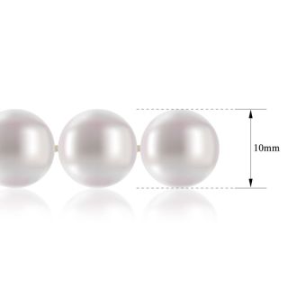 18 inch 10mm AA Pearl Necklace With 14K Yellow Gold Clasp