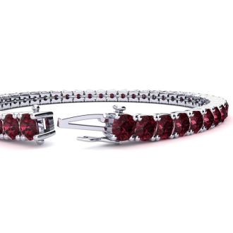 Garnet Bracelet: Garnet Jewelry: 4 1/2 Carat Garnet Tennis Bracelet In 14 Karat White Gold, 7 Inches