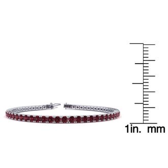 Garnet Bracelet: Garnet Jewelry: 5 Carat Garnet Tennis Bracelet In 14 Karat White Gold, 7 1/2 Inches