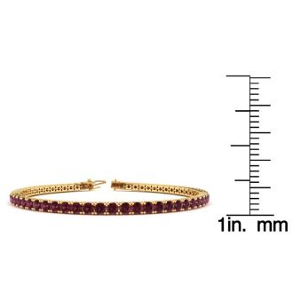 Garnet Bracelet: Garnet Jewelry: 4 1/4 Carat Garnet Tennis Bracelet In 14 Karat Yellow Gold, 6 1/2 Inches