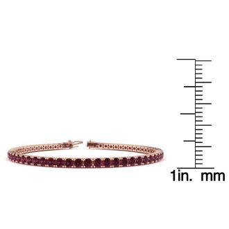 Garnet Bracelet: Garnet Jewelry: 4 1/2 Carat Garnet Tennis Bracelet In 14 Karat Rose Gold, 7 Inches