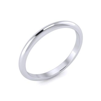 14K White Gold 2MM Ladies and Mens Wedding Band, Size 5, Free Engraving