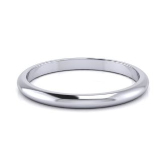 14K White Gold 2MM Ladies and Mens Wedding Band, Size 5, Free Engraving