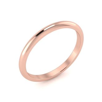 18K Rose Gold 2MM Ladies and Mens Wedding Band, Size 9, Free Engraving