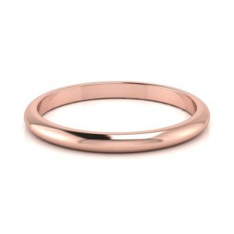 18K Rose Gold 2MM Ladies and Mens Wedding Band, Size 9, Free Engraving