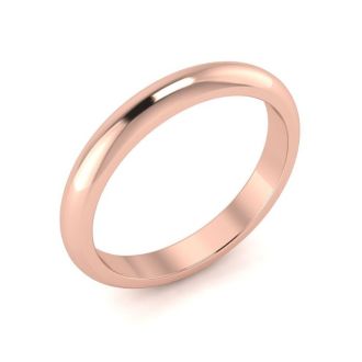 14K Rose Gold 3MM Ladies and Mens Wedding Band, Size 15.5, Free Engraving