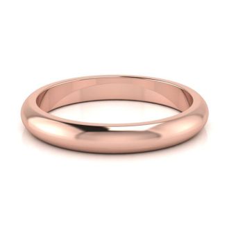 14K Rose Gold 3MM Ladies and Mens Wedding Band, Size 15.5, Free Engraving