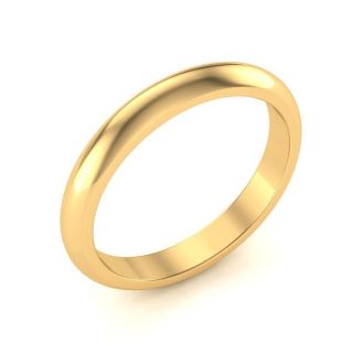 14K Yellow Gold 3MM Ladies and Mens Wedding Band, Size 11.5