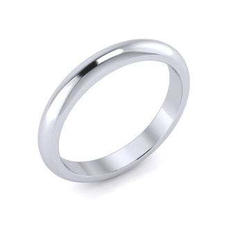 18K White Gold 3MM Ladies and Mens Wedding Band, Size 15.5, Free Engraving