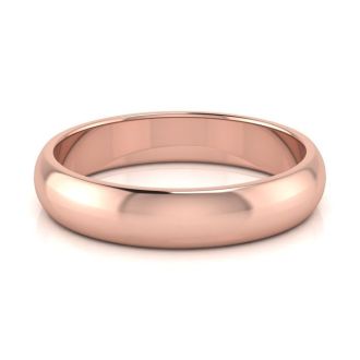 14K Rose Gold 4MM Ladies and Mens Wedding Band, Size 16, Free Engraving