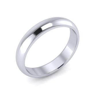 14K White Gold 4MM Ladies and Mens Wedding Band, Size 9, Free Engraving