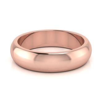 10K Rose Gold 5MM Ladies and Mens Wedding Band, Size 14, Free Engraving