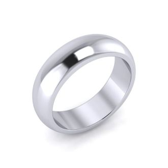 14K White Gold 6MM Ladies and Mens Wedding Band, Size 3, Free Engraving