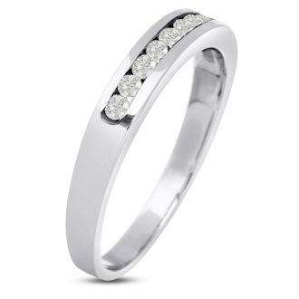 1/4 Carat Diamond Wedding Band In 14 Karat White Gold