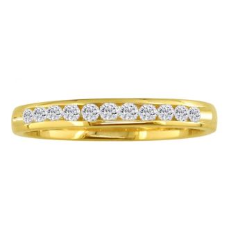 1/4 Carat Diamond Wedding Band In 14 Karat Yellow Gold