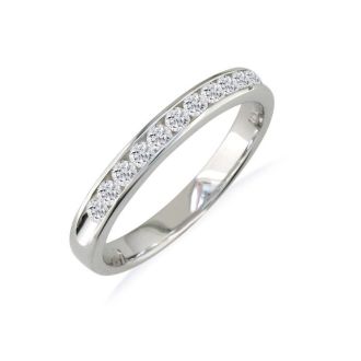 1 Carat Diamond Wedding Band In 14 Karat White Gold