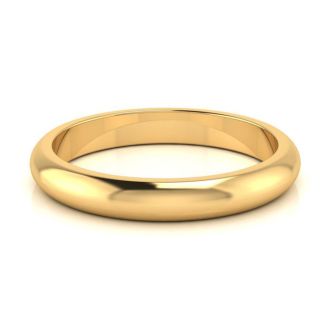 14K Yellow Gold 3MM Heavy Comfort Fit Ladies and Mens Wedding Band, Size 10.5