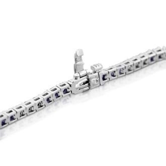5 Carat Sapphire and Diamond Bracelet In 14 Karat White Gold