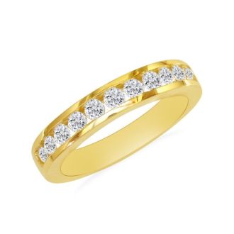 1/4 Carat Diamond Wedding Band In 14 Karat Yellow Gold