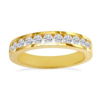 1/4 Carat Diamond Wedding Band In 14 Karat Yellow Gold