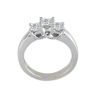 3/4ct Princess Three Diamond Ring in 14k White Gold, G/H, SI1