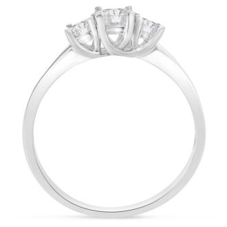 1.50ct Princess Three Diamond Ring in Platinum G-H Color SI1 Clarity