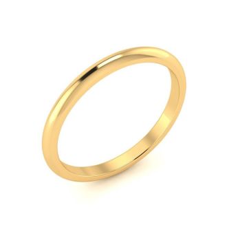 14K Yellow Gold 2MM Heavy Ladies and Mens Wedding Band, Size 16