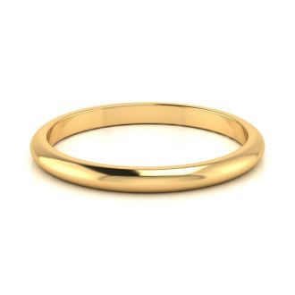 18K Yellow Gold 2MM Heavy Ladies and Mens Wedding Band, Size 14.5