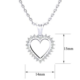  1/2ct Diamond Heart Pendant in White Gold
