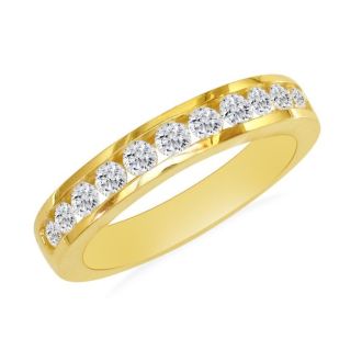 1/2 Carat Diamond Wedding Band In Yellow Gold