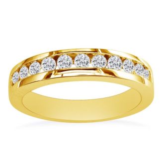 1/2 Carat Diamond Wedding Band In Yellow Gold