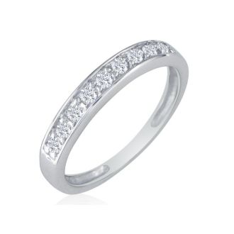 1/4 Carat Diamond Wedding Band In White Gold