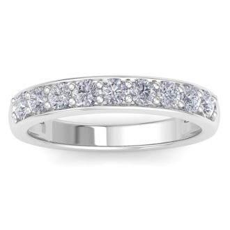 2/3 Carat Diamond Wedding Band In White Gold